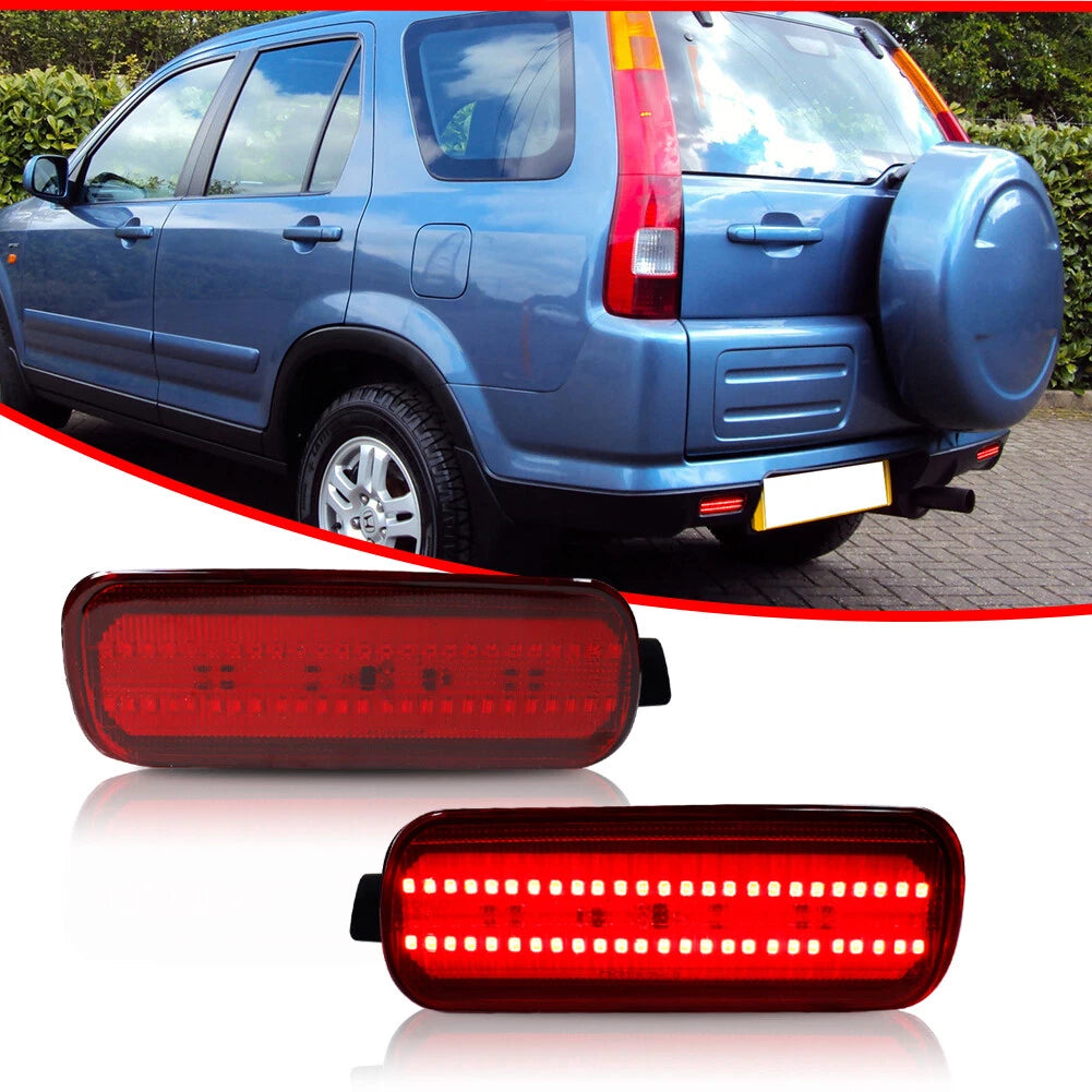 2X Rear Bumper Reflectors Red LED for Honda CR-V (2002–2004)