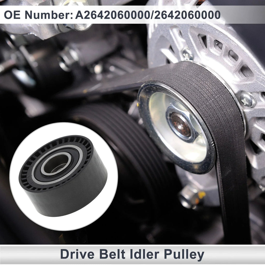 Drive Belt Idler Pulley for Mercedes-Benz C-Class (2017-2023) Black