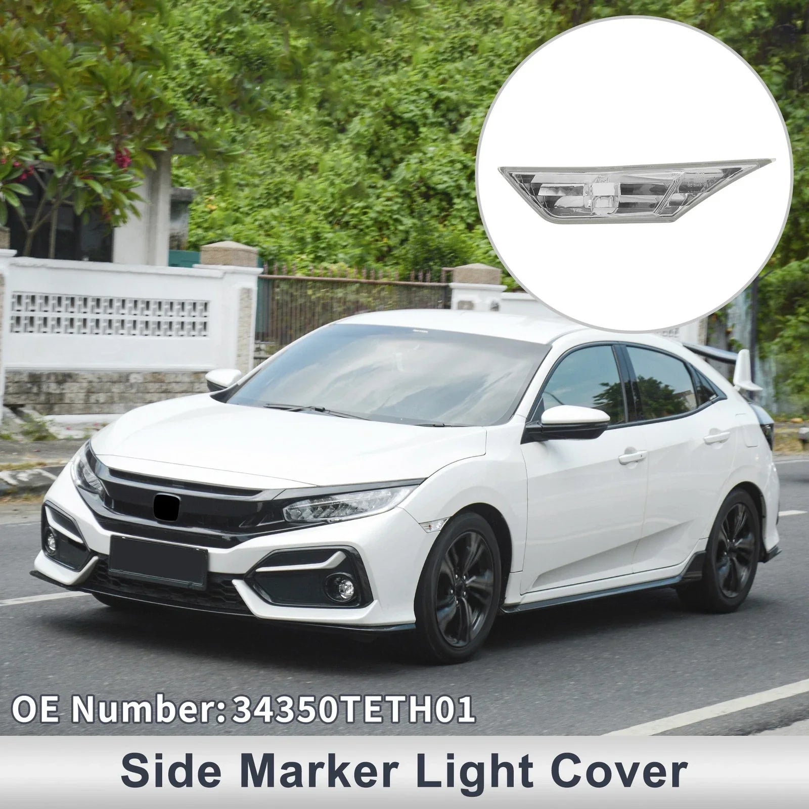Left Side Marker Light Cover for Honda Civic (2016-2021) - 1 x Clear Lens