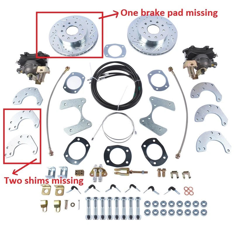 Brake Disc Set Rear with Parking Brake Cables for Ford 8" and 9" (DBK9)