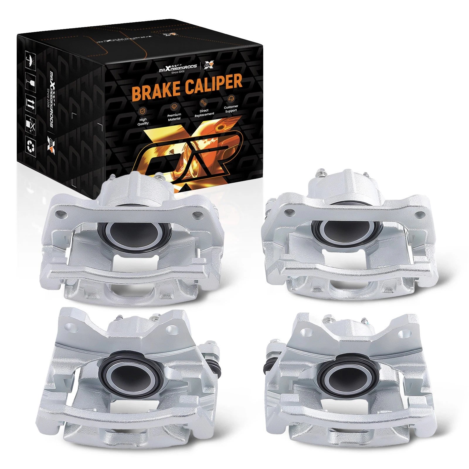 Front & Rear Disc Brake Calipers with Bracket for Jeep Wrangler (2007–2018)