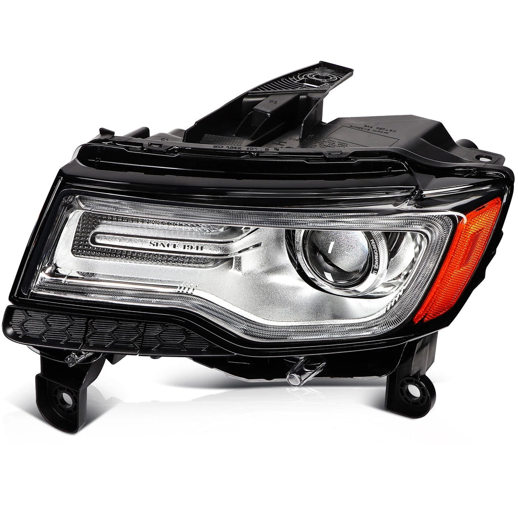 HID Xenon LED DRL Headlight Assembly Pair for Jeep Grand Cherokee (2014-2016)