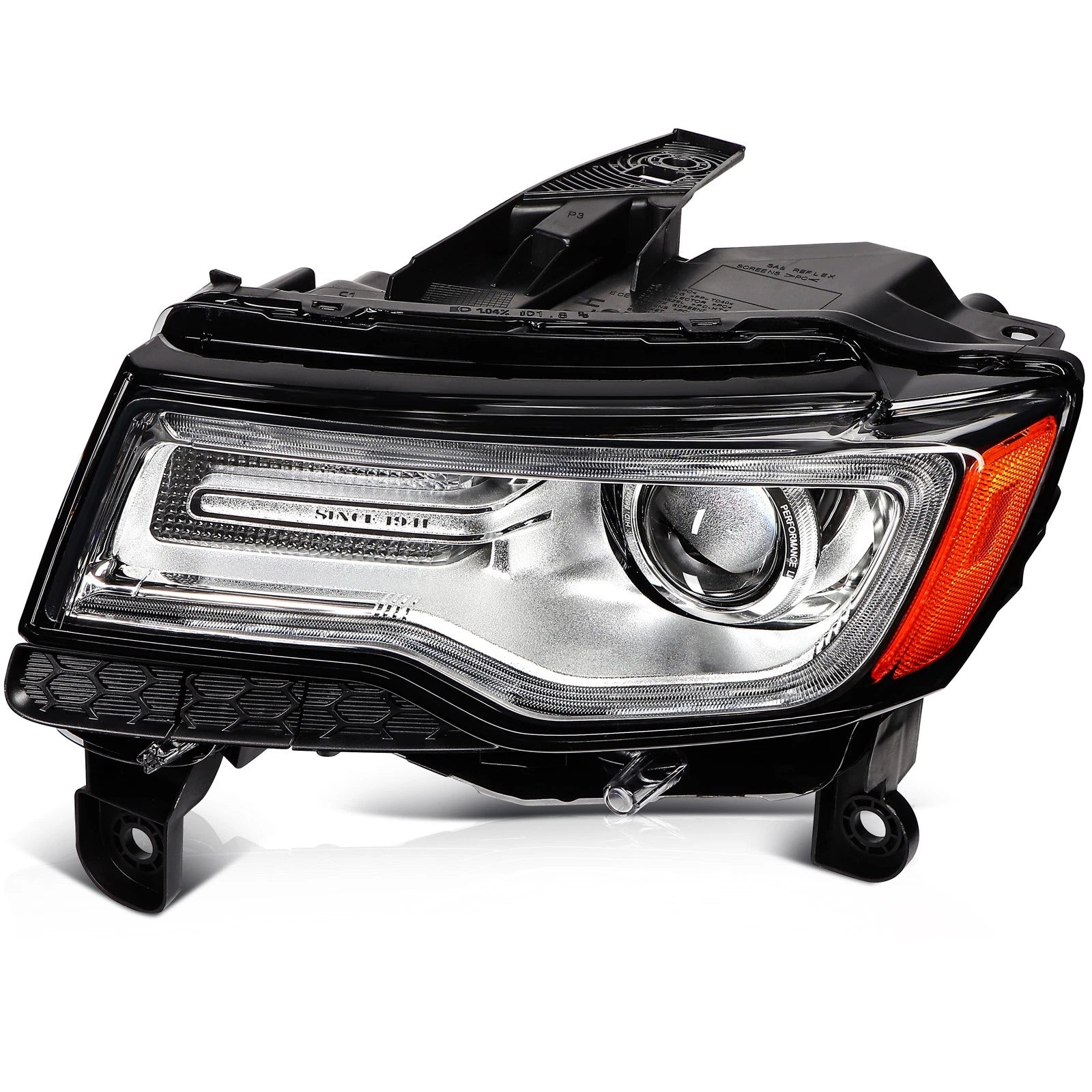 HID Xenon LED DRL Headlight Assembly Pair for Jeep Grand Cherokee (2014-2016)