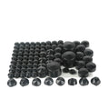 Set of 4 Black/Chrome Bolt Toppers Caps for Harley Softail Twin Cam (1984–2006)