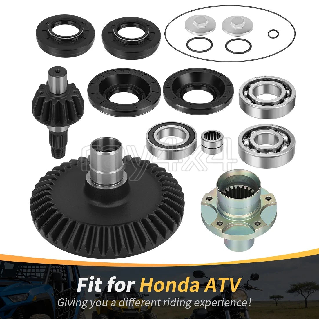 Rear Differential Gear Ring & Pinion Kit for Honda Rincon 650 680 (2003–2023)