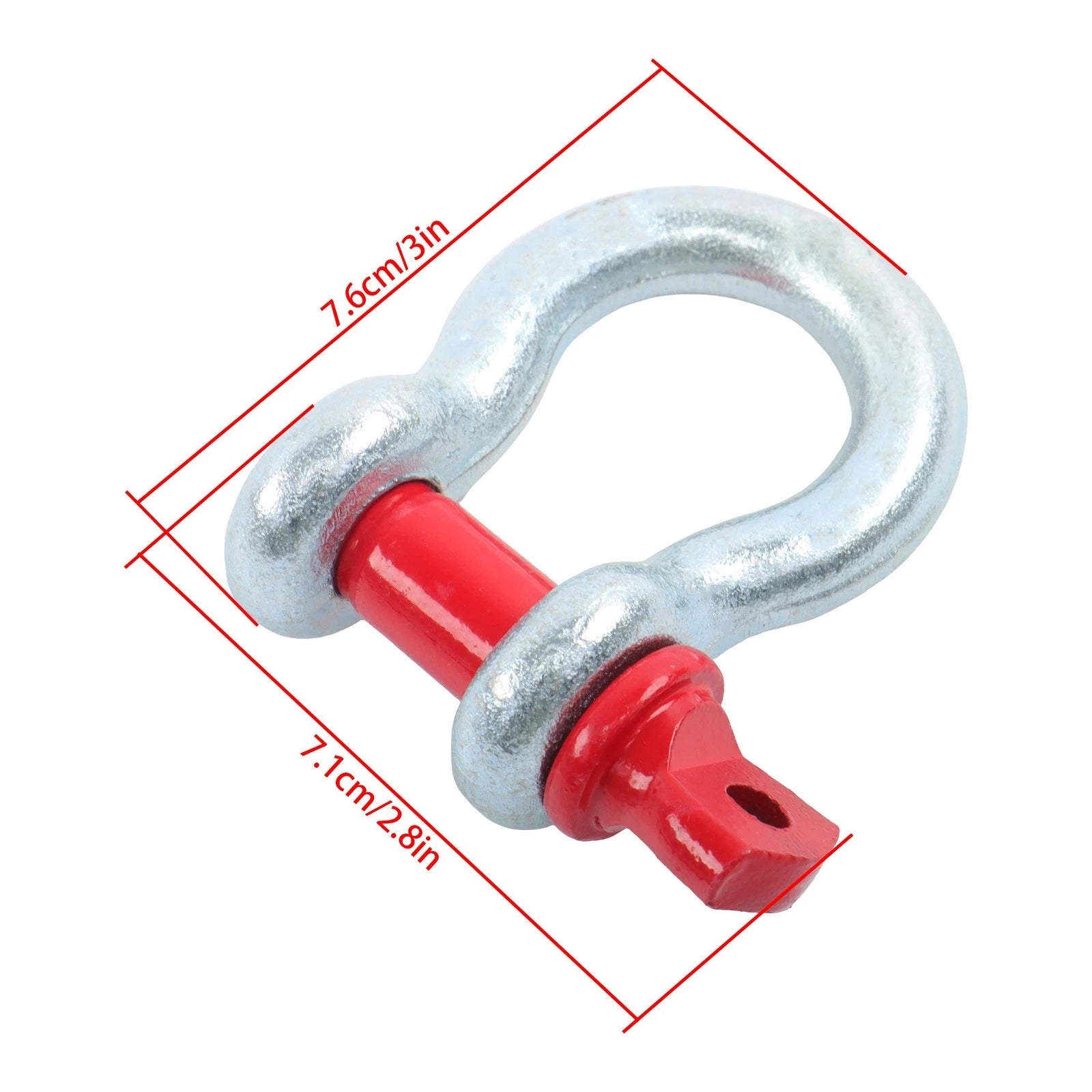 Set of 10 Bow-Shaped D Ring Shackles 2 Ton Working Load Limit
