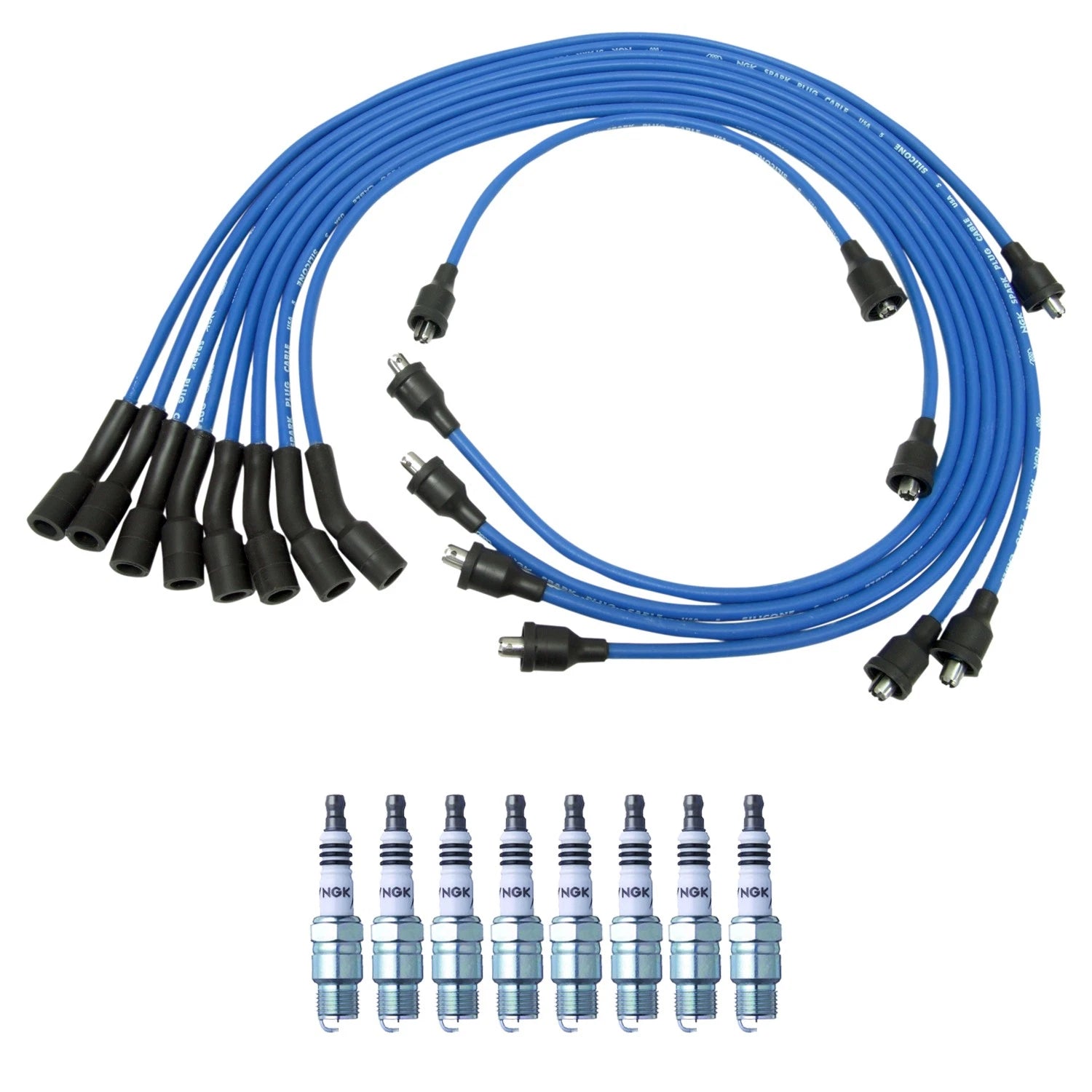 NGK Wire Set & 8 Iridium IX Spark Plugs for Camaro 6.6L V7 (1972)