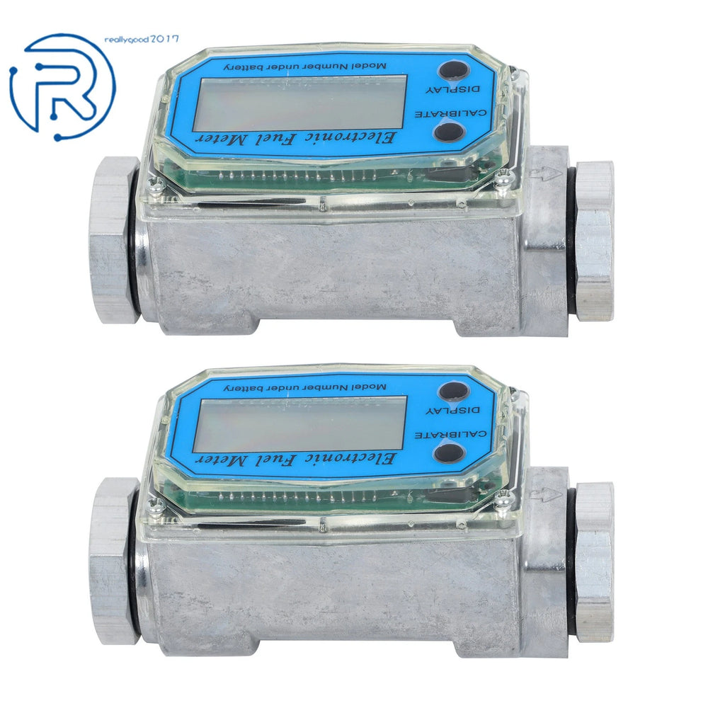 2X Digital Flow Meter 1" for Liquid Flow Measurement (2.6-26 GPM)