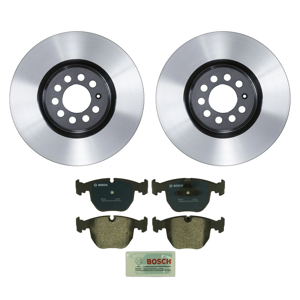 Set of 4 Front Rotors & Bosch QuietCast Semi-Met Disc Brake Pads for Audi TT Quattro