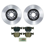 Set of 4 Front Rotors & Bosch QuietCast Semi-Met Disc Brake Pads for Audi TT Quattro