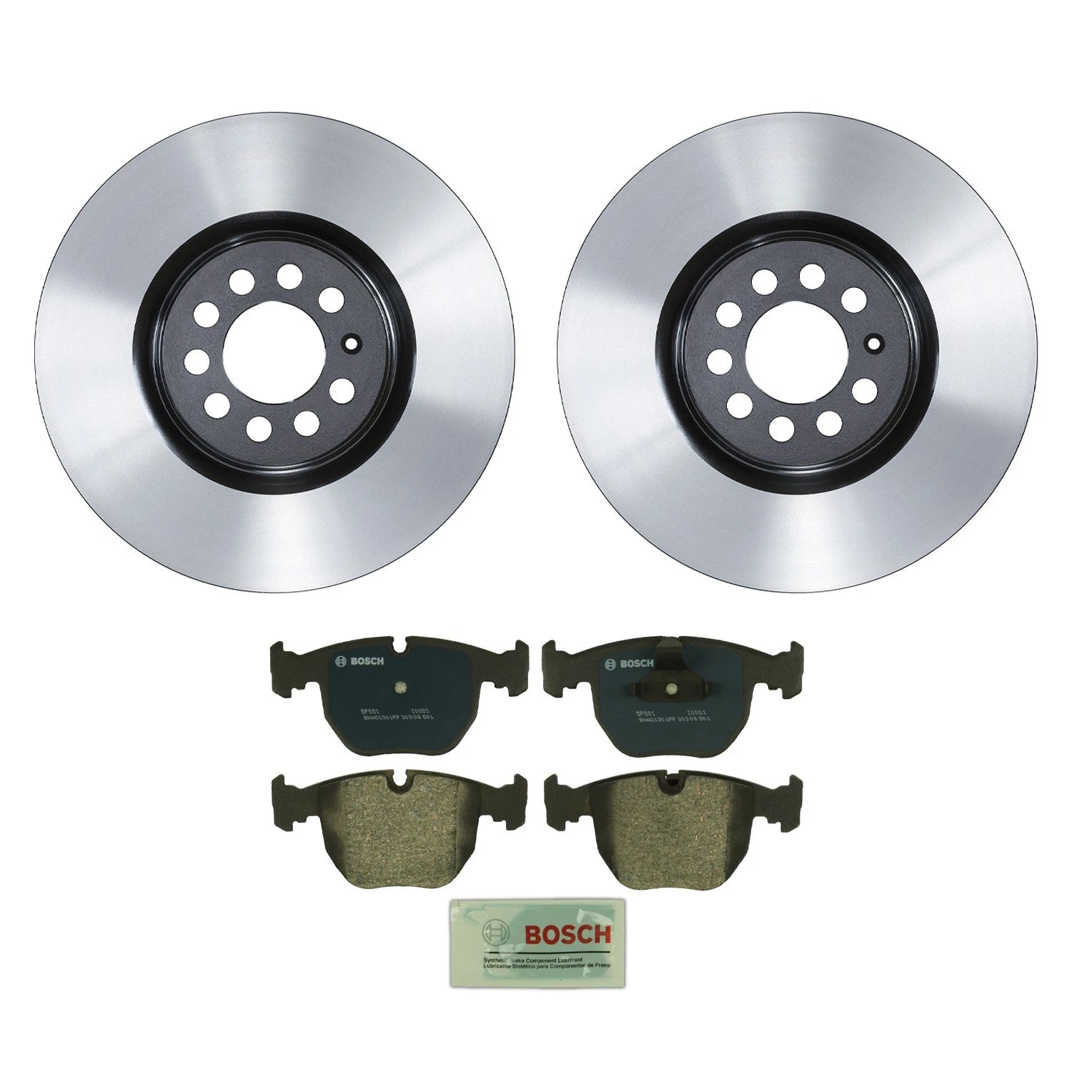 Set of 4 Front Rotors & Bosch QuietCast Semi-Met Disc Brake Pads for Audi TT Quattro