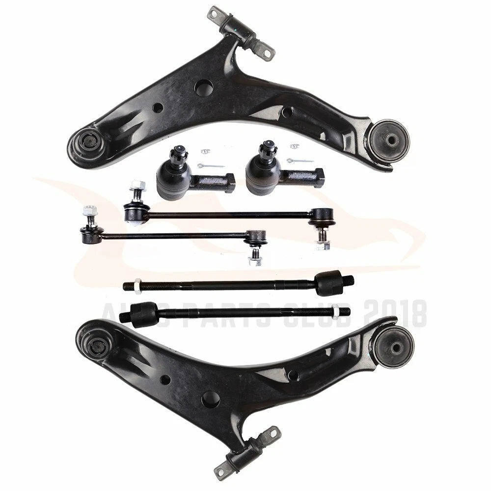 8PCS Front Lower Control Arms Tie Rods Sway Bars for Hyundai Santa Fe (2001–2006)