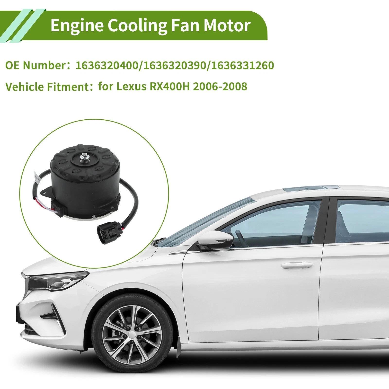 Radiator Fan Motor for Lexus RX400H (2006–2008) No. 1636320400 1 Pc