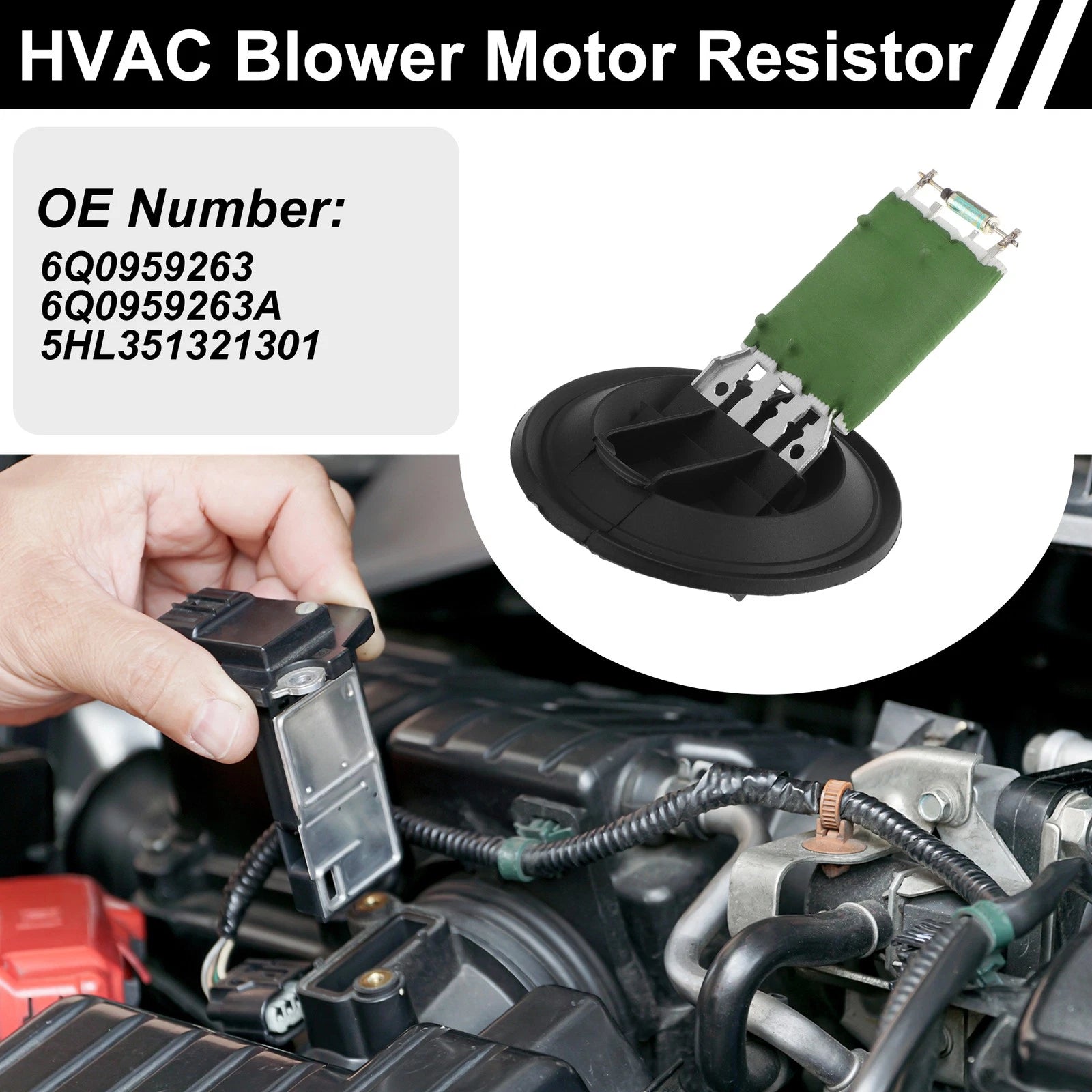 HVAC Blower Motor Resistor No. 6Q0959263 for Audi A1 (2010–2018)