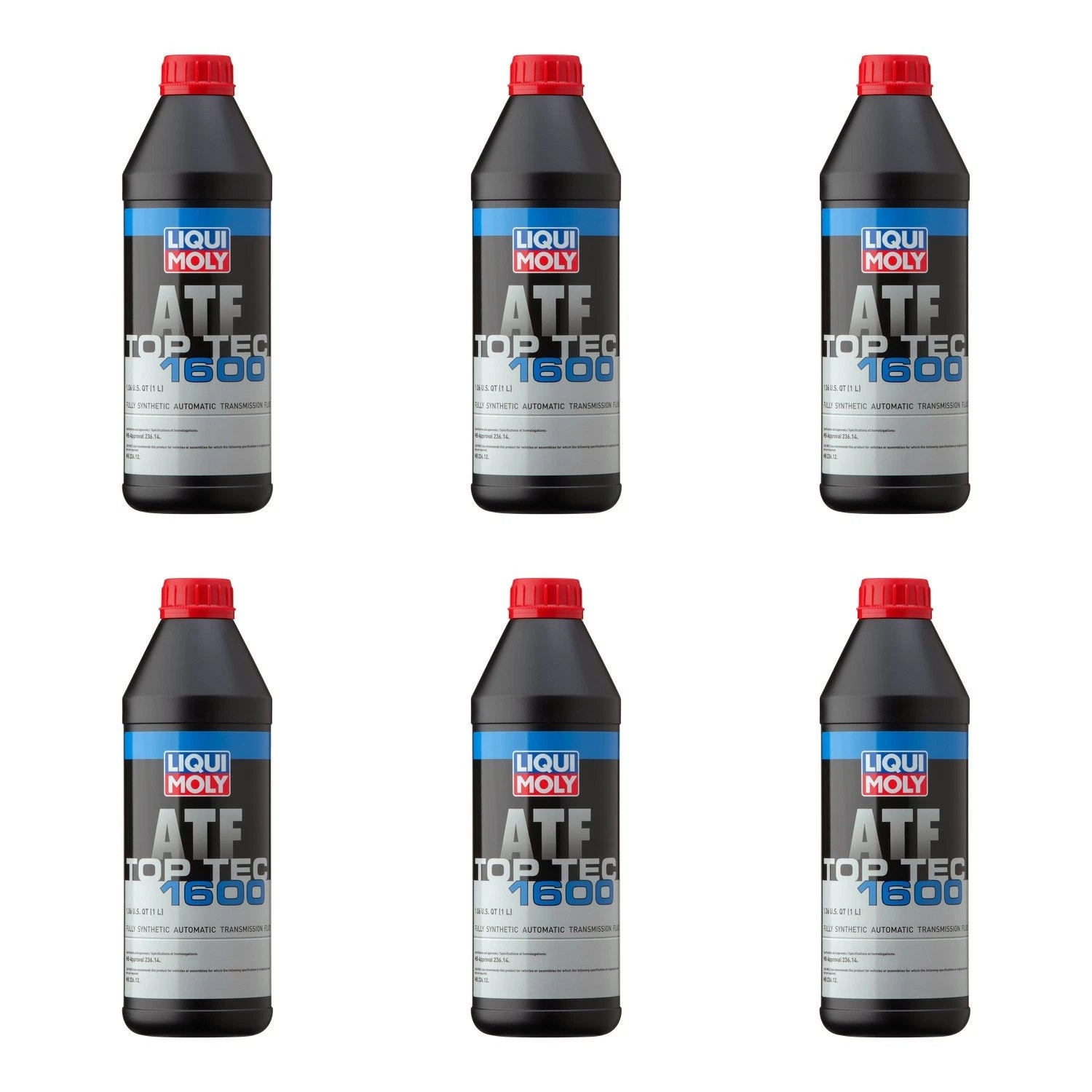 Set of 6 Liqui Moly Top Tec ATF 1600 Automatic Transmission Fluid (1L each)
