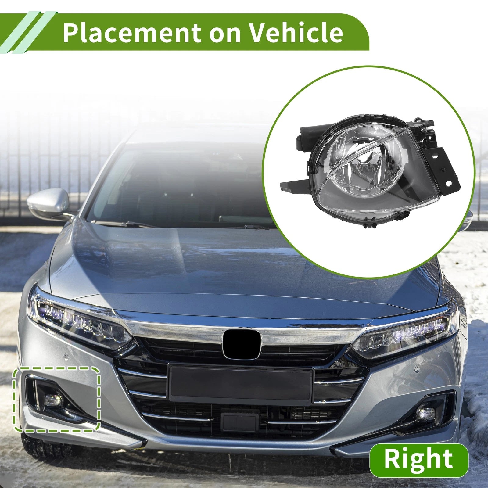 1 Pc Right Fog Light Grill for BMW 330i (2006–2008) No. 63176948374 Clear