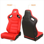 Pair of Reclinable Racing Bucket Seats for Universal Fit (38"H X 21"W X 23"D)
