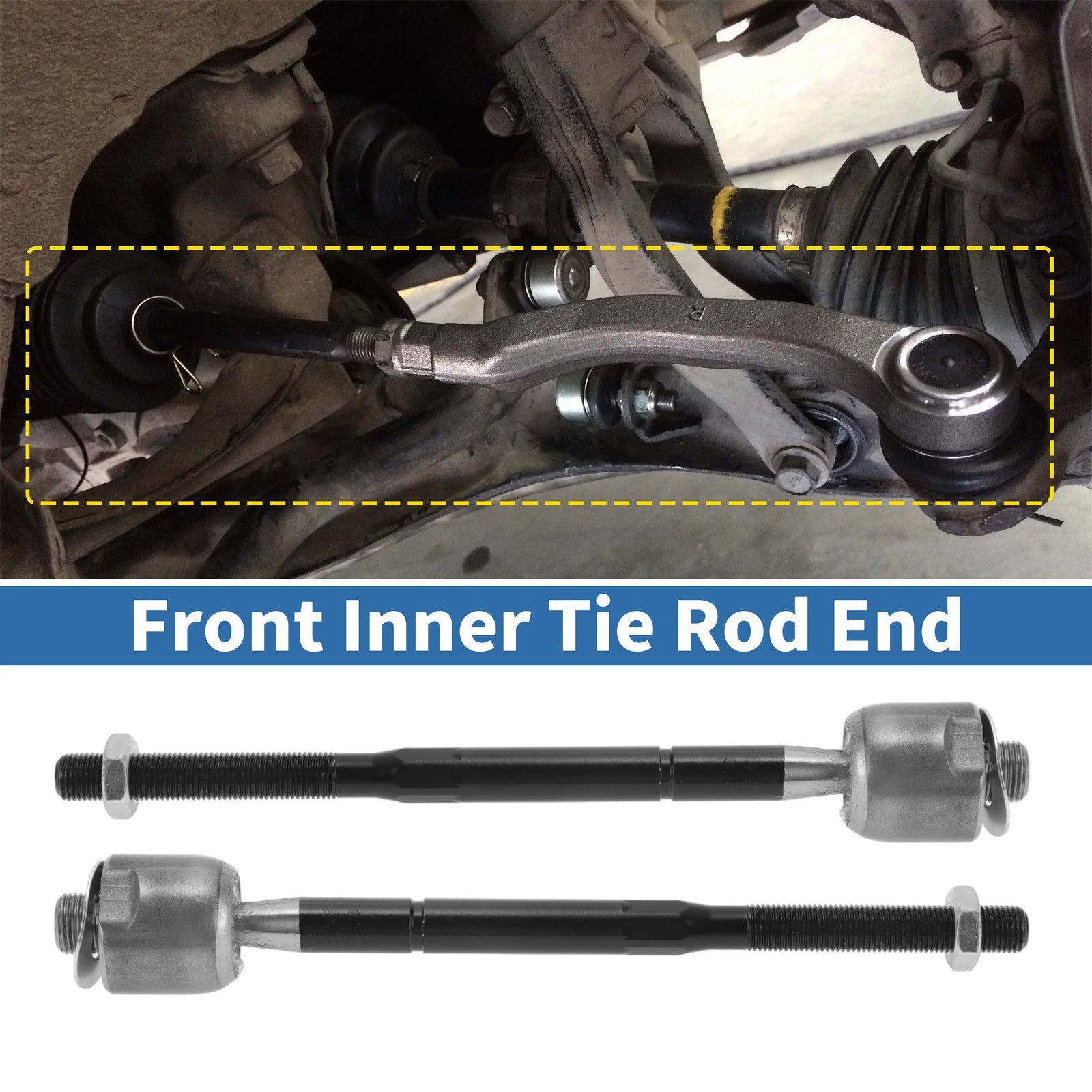 2 Pcs Front Inner Tie Rod End Links for Chevrolet Colorado (2004–2006) RWD
