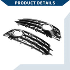 1 Pair Front Fog Light Grill for Audi A3 (2009–2012) No. 8P0807682K/8P0807681AF