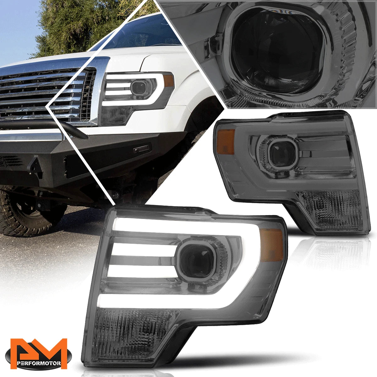 Projector Headlight w/LED Daytime Running Lamp for Ford F150 (2009–2014)