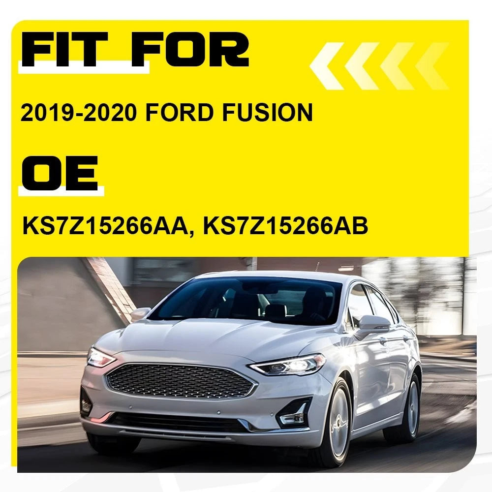 Chrome Front Bumper Fog Light Lamp Strip Trim Pair for Ford Fusion (2019–2020)
