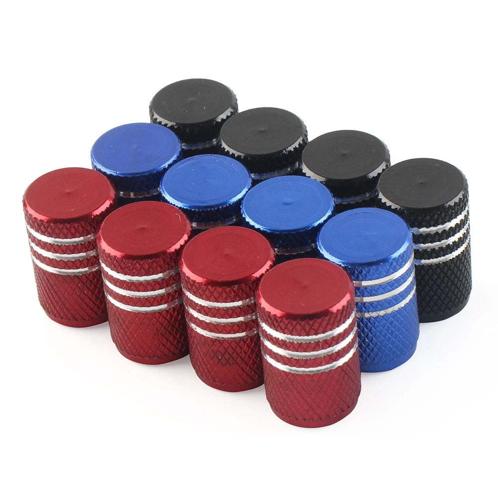 Set of 4 Tire Valve Stems Caps for Cars (Universal Fit)