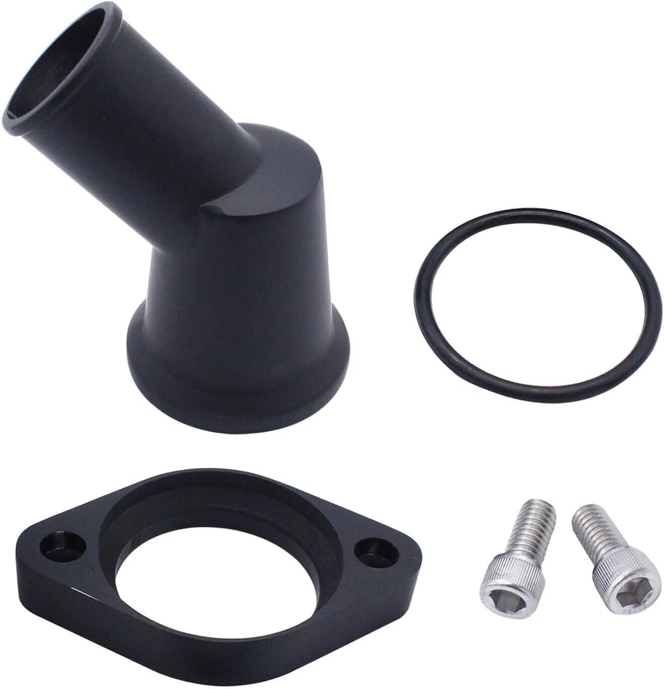 Swivel Black Water Neck Thermostat Housing for SBC BBC Chevy (327–454)