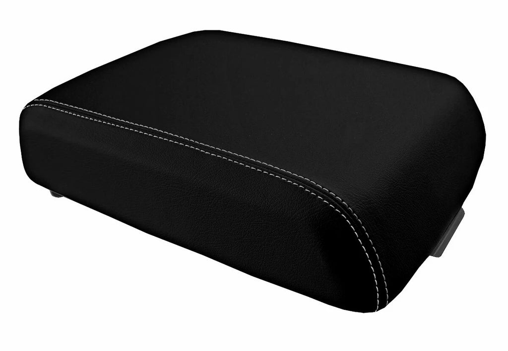Leather Console Lid Pull Over Seat Cover for Ford F250 (1999–2010) Gray Stitch