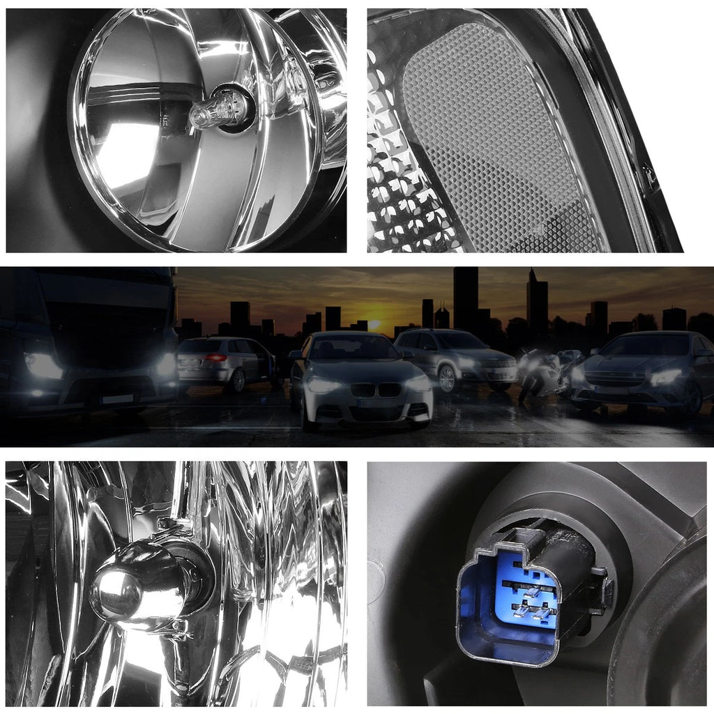 Headlight Pair for Ford Expedition (2003–2006) Black Housing Clear Side Lamps