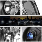 Headlight Pair for Ford Expedition (2003–2006) Black Housing Clear Side Lamps