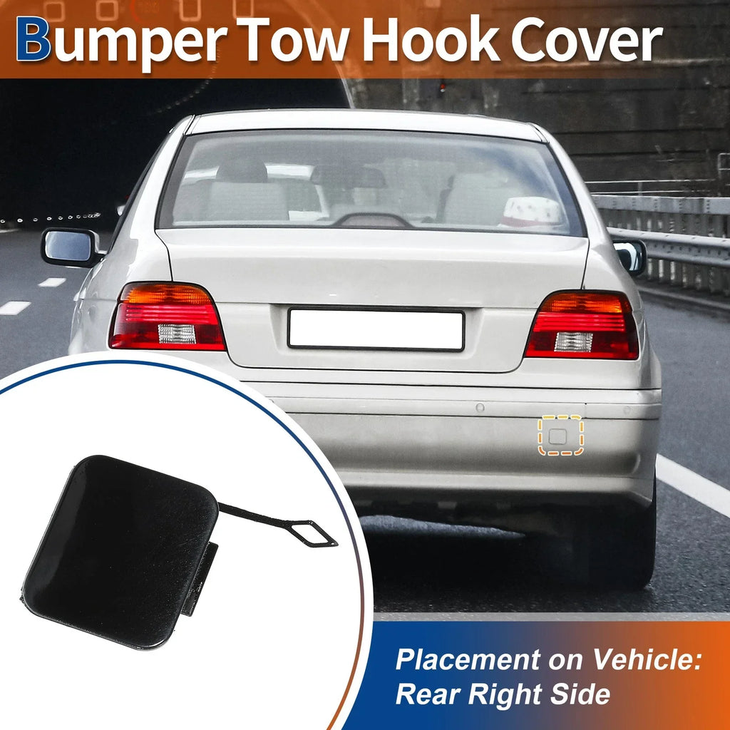 Rear Tow Hook Cover for BMW 525i 528i 530i 540i Black