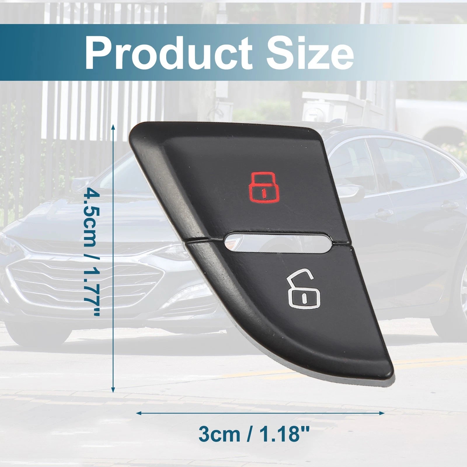 Central Door Lock Switch Button Cover for Audi (2009–2016) 8K1962107A Black