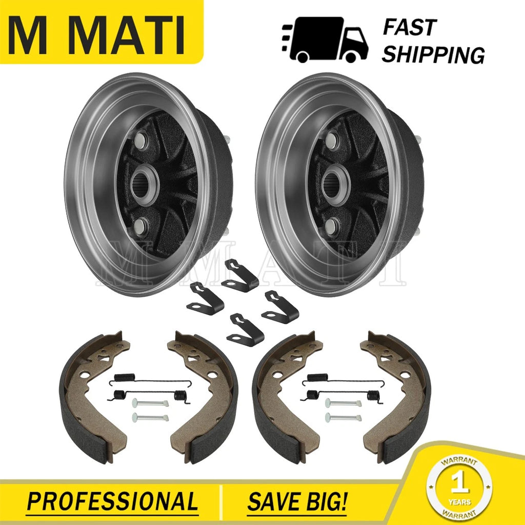 2X Front Brake Drums & Brake Shoes Kit for Kawasaki Mule 600 KAF400 (2005–2016)