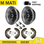 2X Front Brake Drums & Brake Shoes Kit for Kawasaki Mule 600 KAF400 (2005–2016)