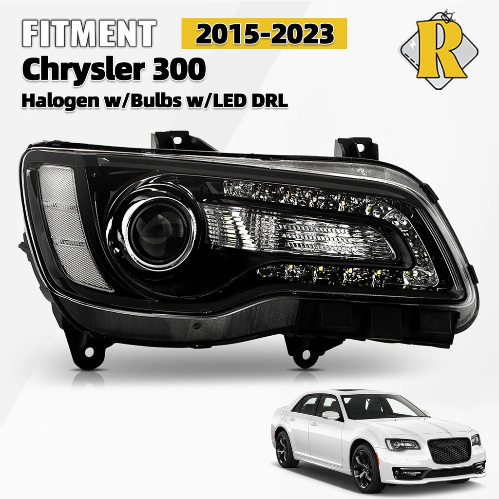Halogen Headlight LED DRL Projector for Chrysler 300 (2015–2023)