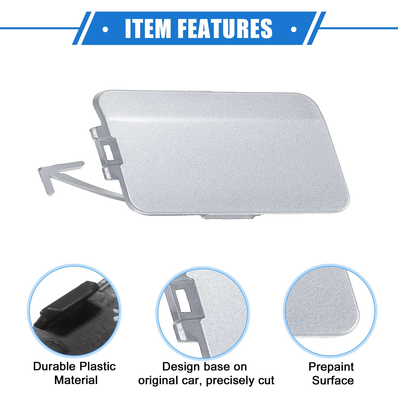 Front Right Bumper Tow Hook Cover for Subaru Forester (2009–2013) Silver Tone