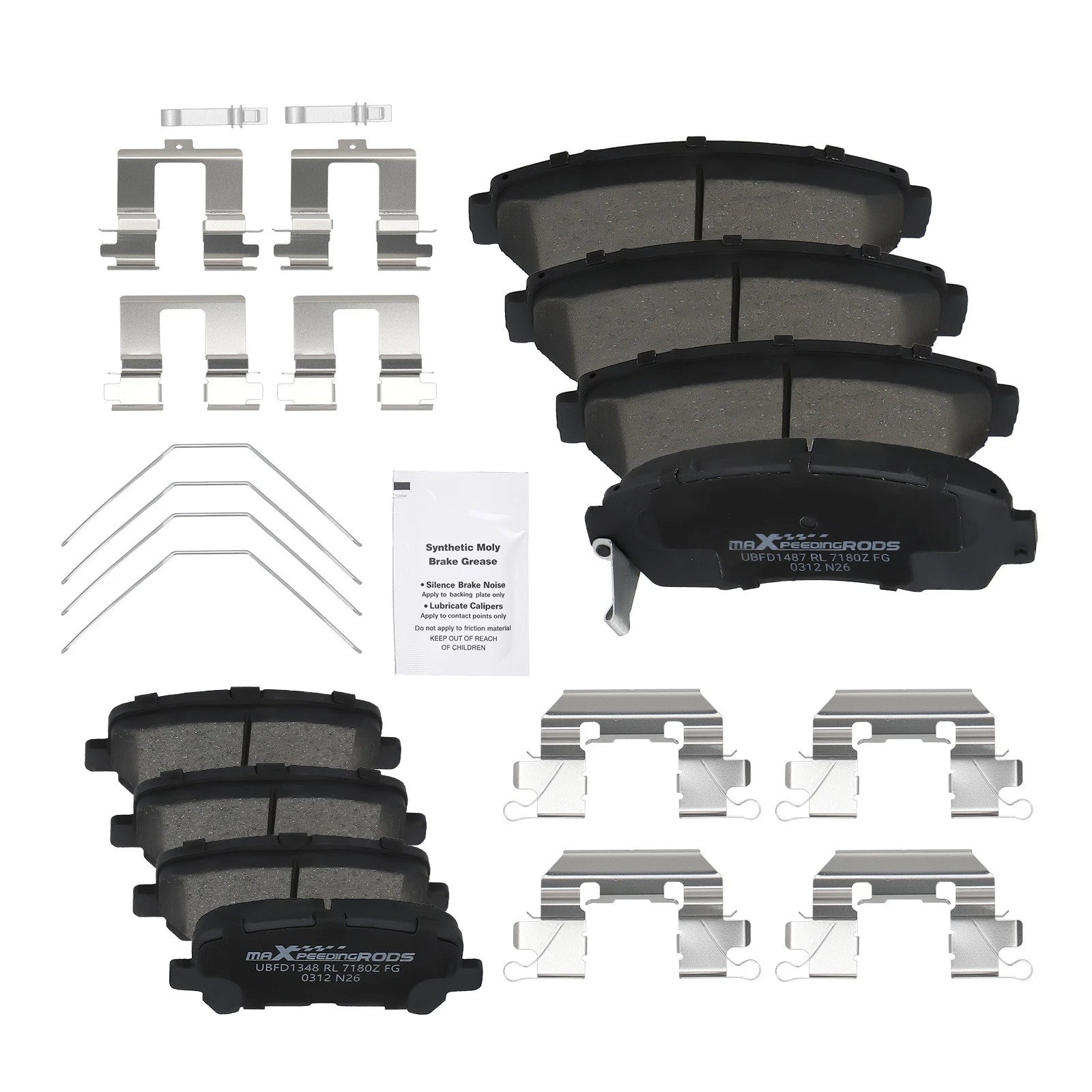 8pcs Ceramic Brake Pads Kit for Honda Odyssey (2011–2017)