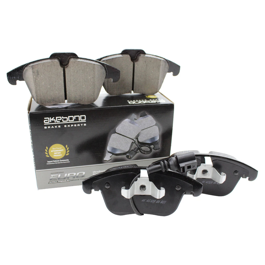 Set of 4 Akebono Euro Front Ceramic Disc Brake Pads for Audi Q3 (2015–2023)