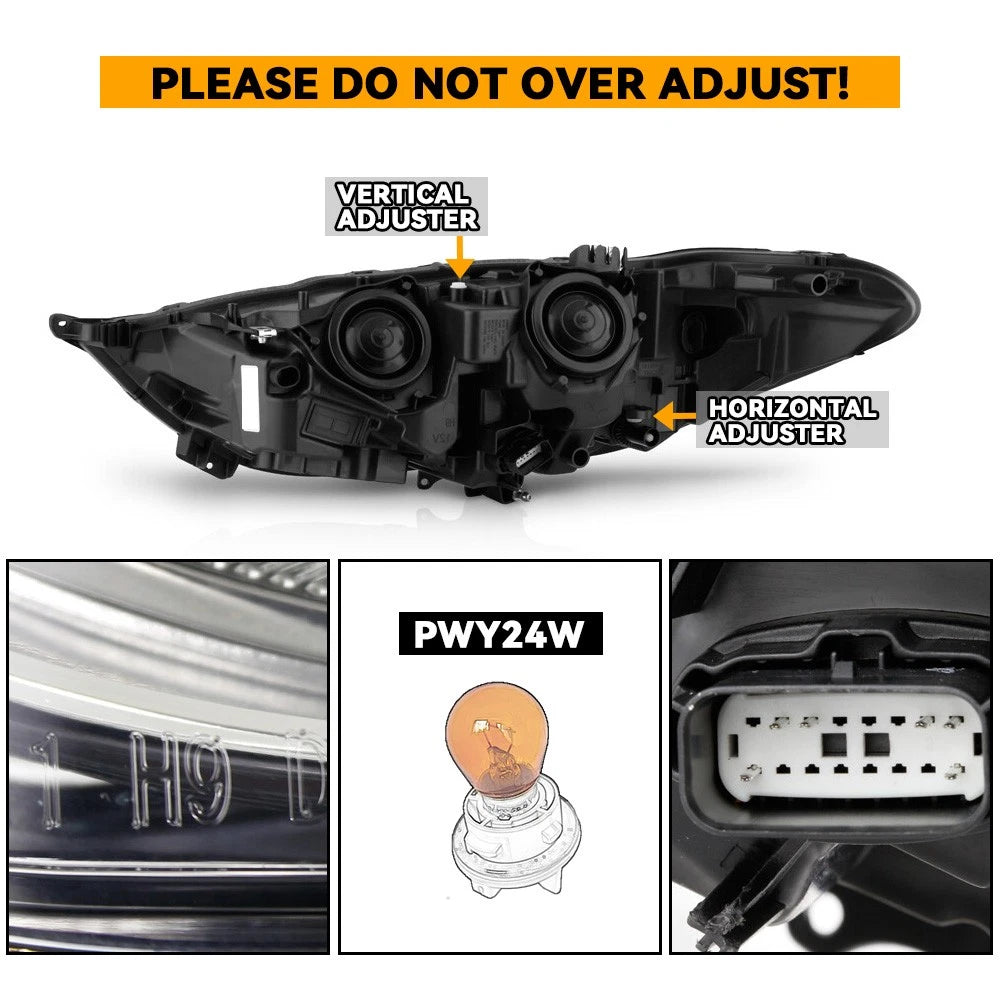 Halogen Headlight for Ford Fusion (2017–2020) Right Passenger Side