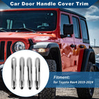 Car Door Handle Cover Trim for Toyota RAV4 (2019–2024) Silver Tone