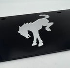 Acrylic Premium License Plate for Ford Bronco Black Mirrored Emblem (2021–2024)