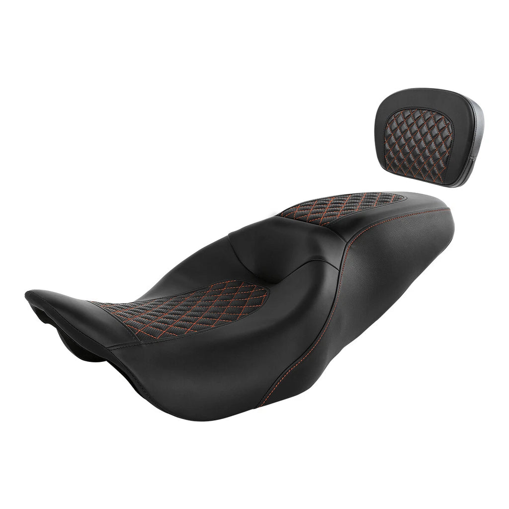 Driver Passenger Seat & Backrest Pad for Harley Touring Road King Glide (2009–2023)