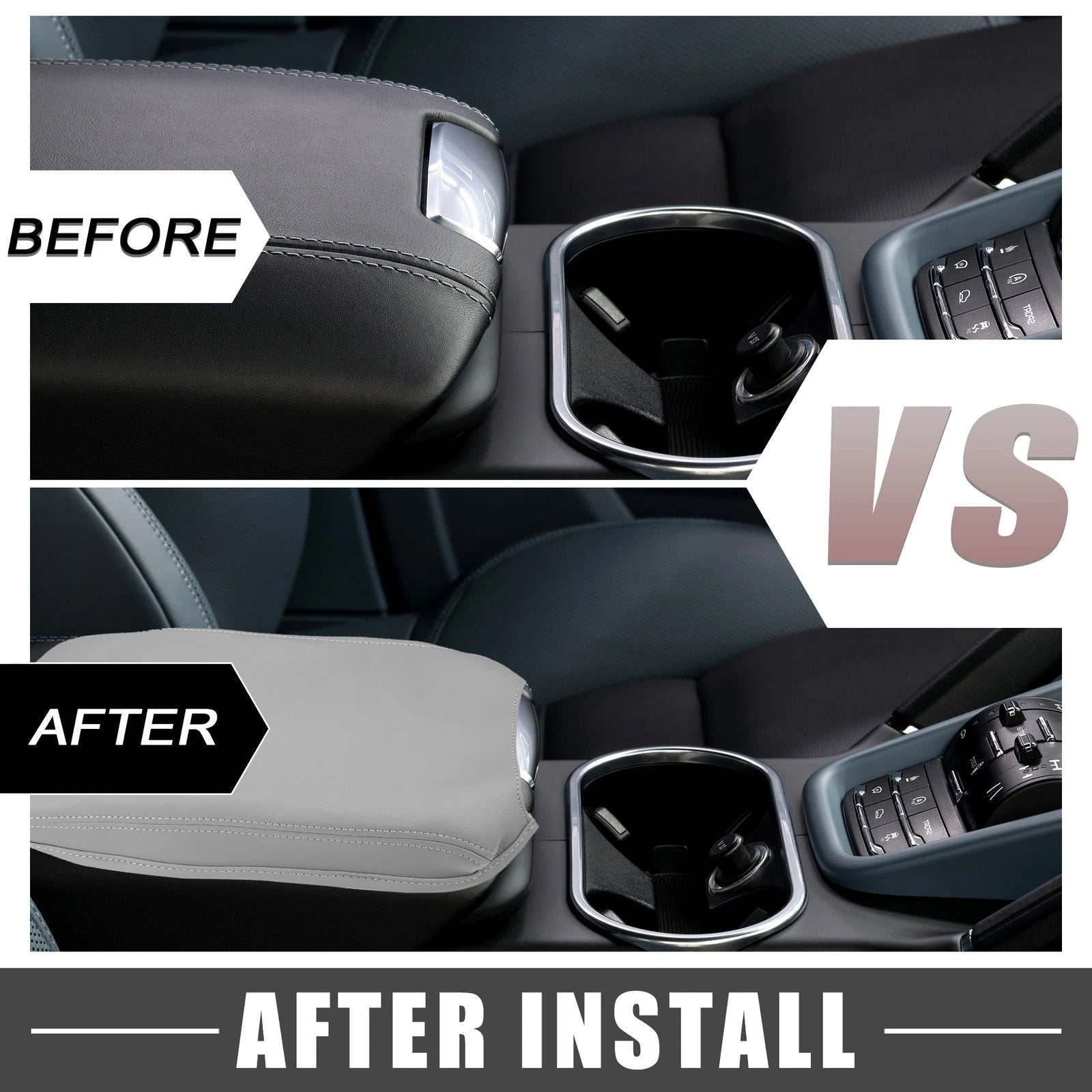 Center Console Armrest Cover Pad for Toyota Camry Hybrid (2012–2017) Gray