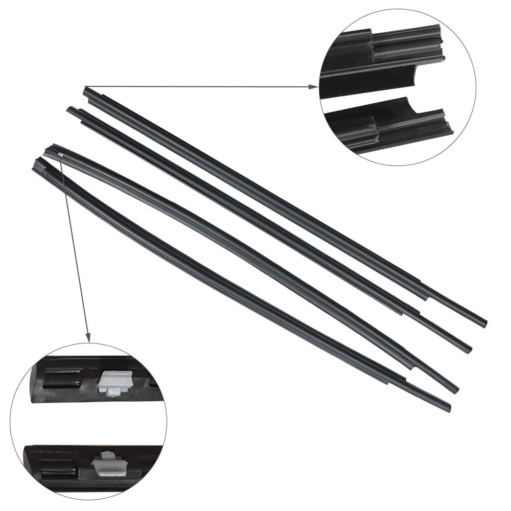 Set of 4 Door Belt Moulding Weatherstrip for Tundra (2007–2018)