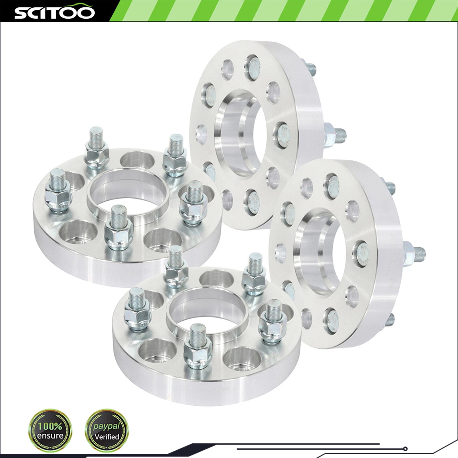 Set of 4 Wheel Spacers 5x110 1" 12x1.25 for Jeep Cherokee Chrysler 200