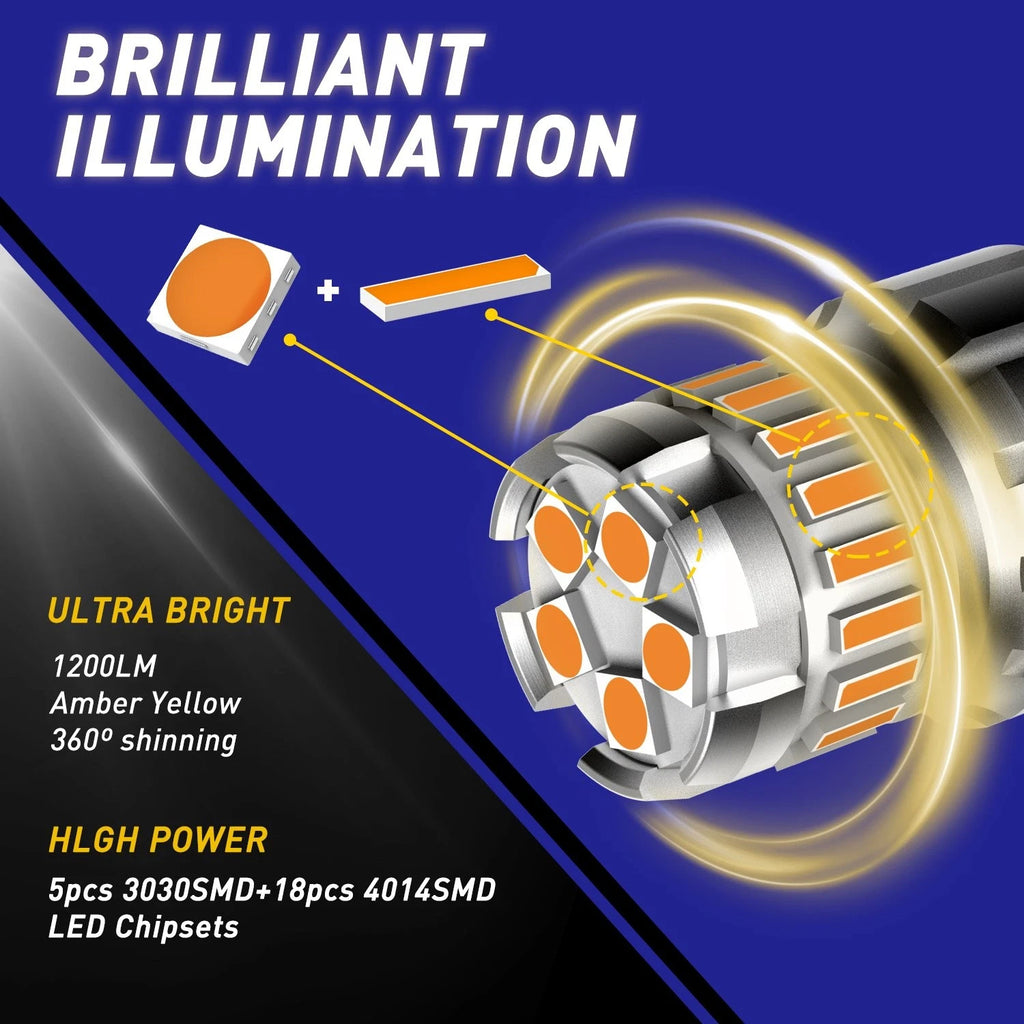 2X LED Turn Signal Light Bulbs 1157 7528 2357 for US Vehicles