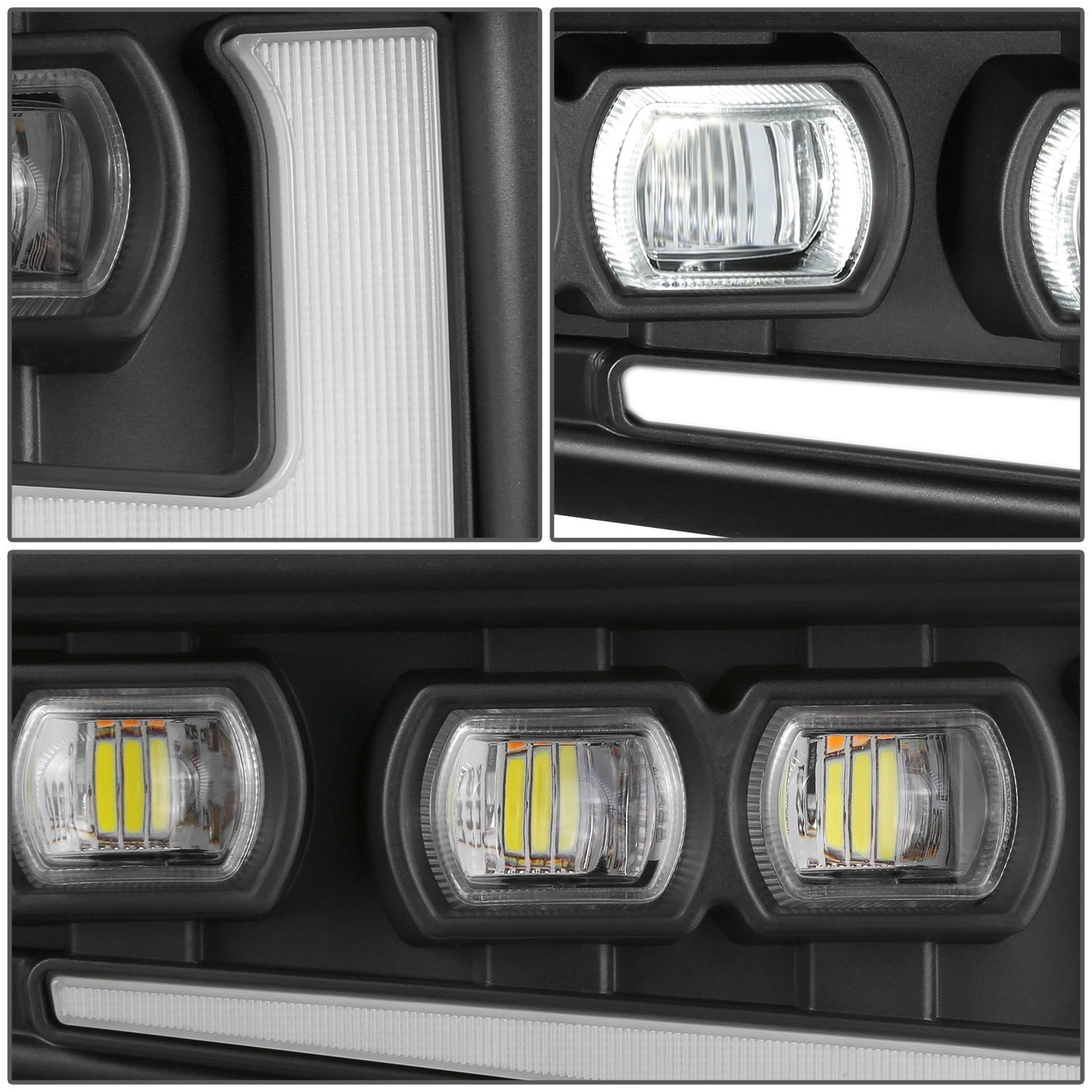LED Fog Lights for Ford Bronco (2021–2025) - Black Clear Projector Quad Beam