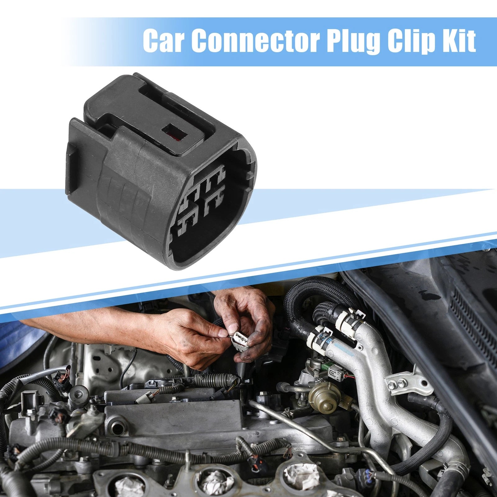 Set of 4 Alternator Connector Adapter Plug Clips for Toyota (No. 9098011964)