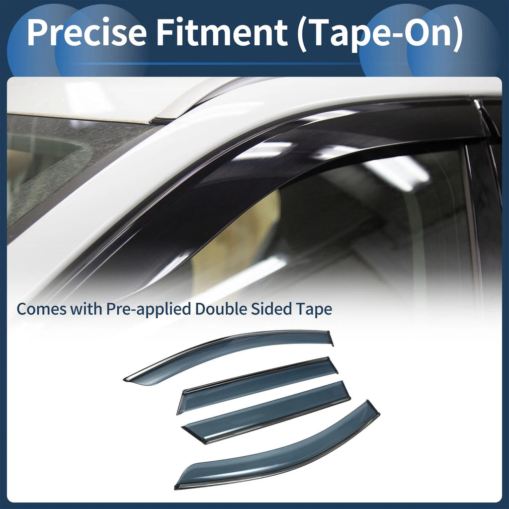 Set of 4 Window Deflectors for Toyota bZ4X (2023–2024) - Black