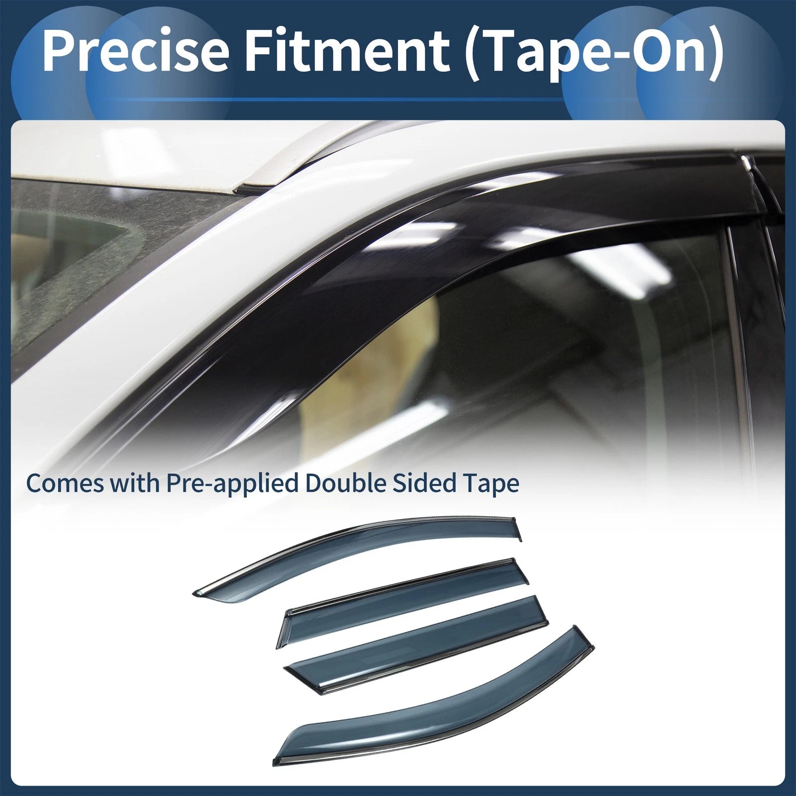 Set of 4 Window Deflectors for Toyota bZ4X (2023–2024) - Black